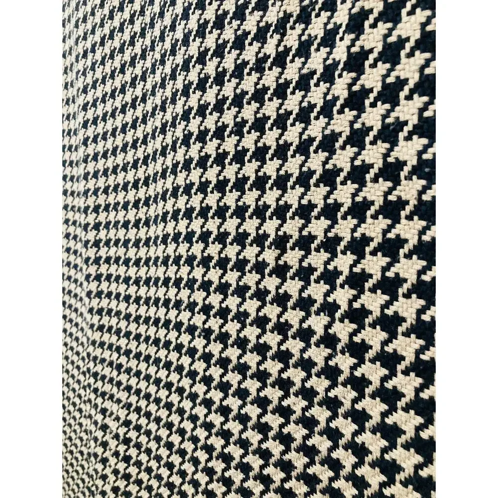 Rare Cremieux Daniel Houndstooth Cotton Queen Blanket Brown Black Large Coverlet